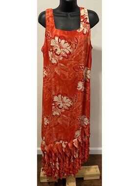 Dress -U-II By Sharon Womens Size 14 Dress Multi Color Orange Sleeveless Floral